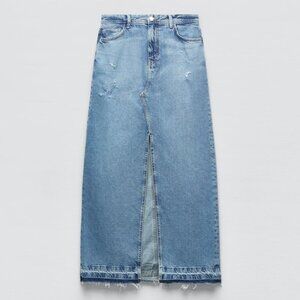 Zara Denim Midi Skirt